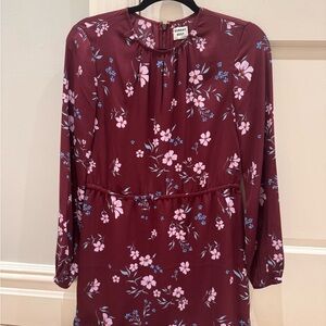 Sunday Best Red Long Sleeve Crew Neck Dress